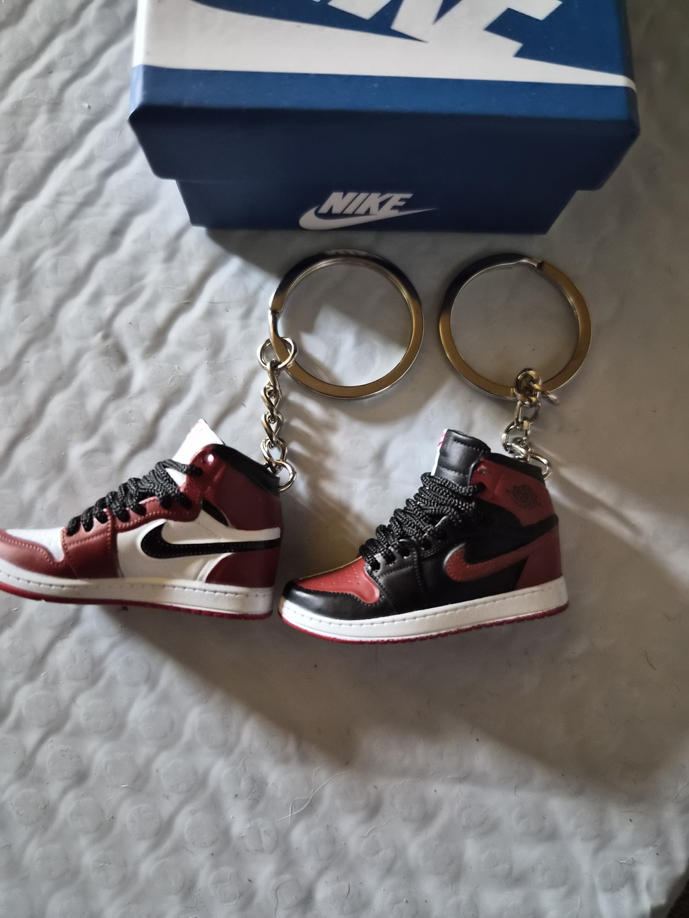 Nike Red & Black Mini Air Jordan 1 Keychain Pair